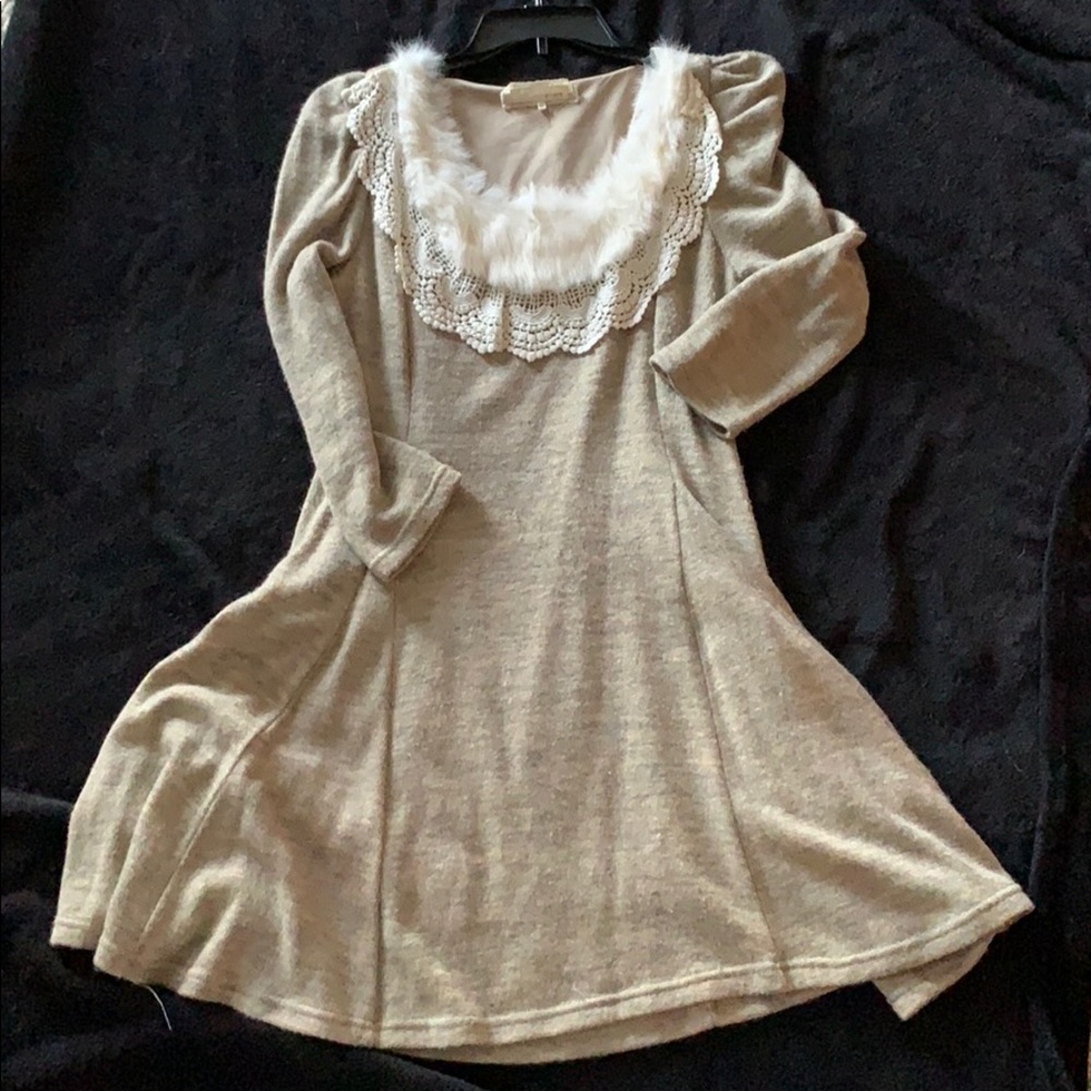 Brown sweater dress